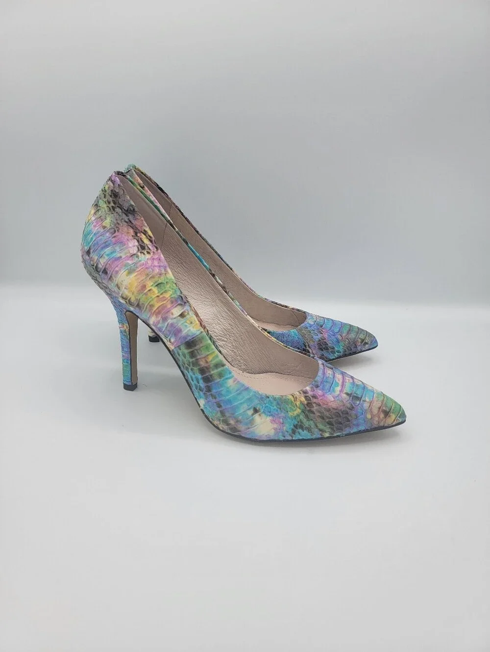 Vince Camuto Multicolor Snake-Print Pointed Toe Pumps